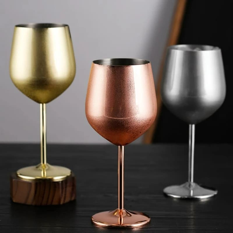 Taça de Vinho Colorida Inox Inquebrável Bar em Casa Casa & Coza