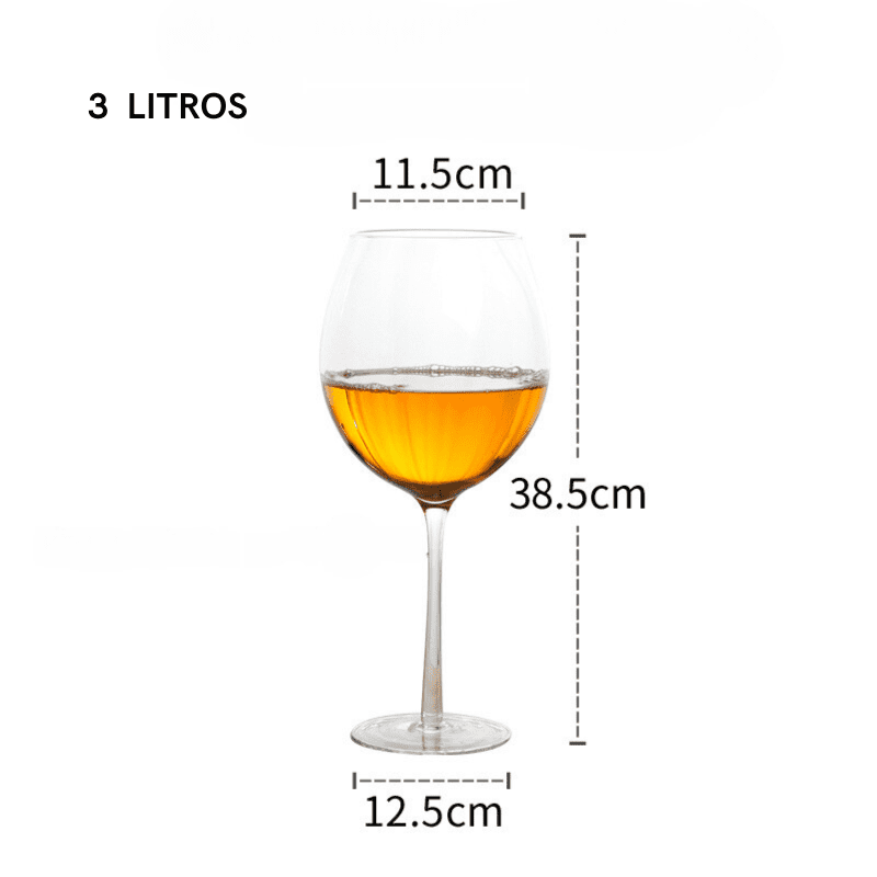 Taça de Vinho Cristal Gigante 3 Litros Bar em Casa Casa & Coza