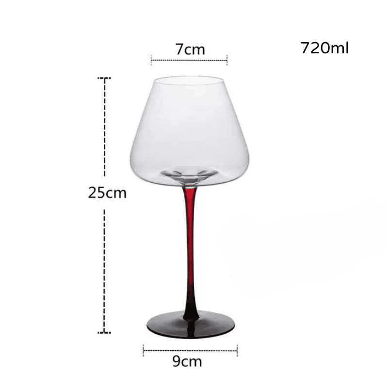 Taça de Vinho Cristal Haste Vermelha Bar em Casa Casa & Coza
