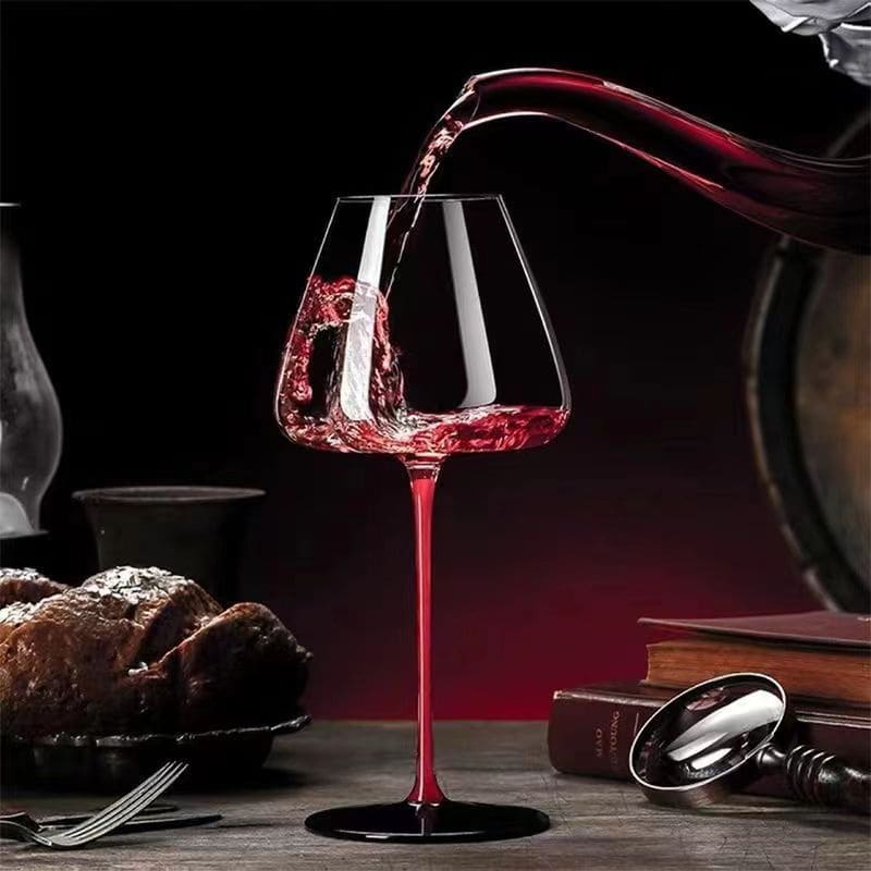 Taça de Vinho Cristal Haste Vermelha Bar em Casa Casa & Coza