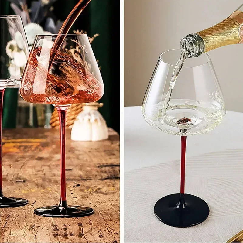 Taça de Vinho Cristal Haste Vermelha Bar em Casa Casa & Coza