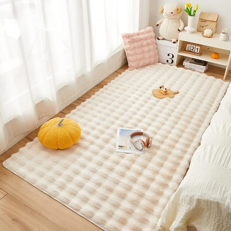 Tapete Para Sala Peludo Quarto Pelúcia Antiderrapante Casa & Coza