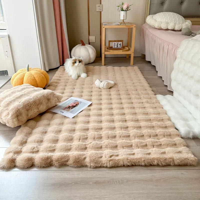 Tapete Para Sala Peludo Quarto Pelúcia Antiderrapante Casa & Coza