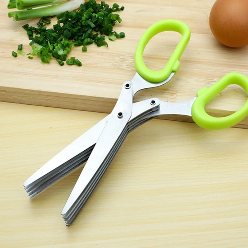 Tesoura de Picotar Cozinha 5 Lâminas Temperos Inox Casa & Coza