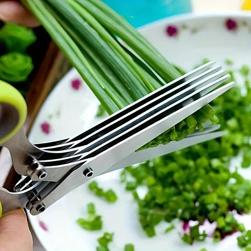 Tesoura de Picotar Cozinha 5 Lâminas Temperos Inox Casa & Coza