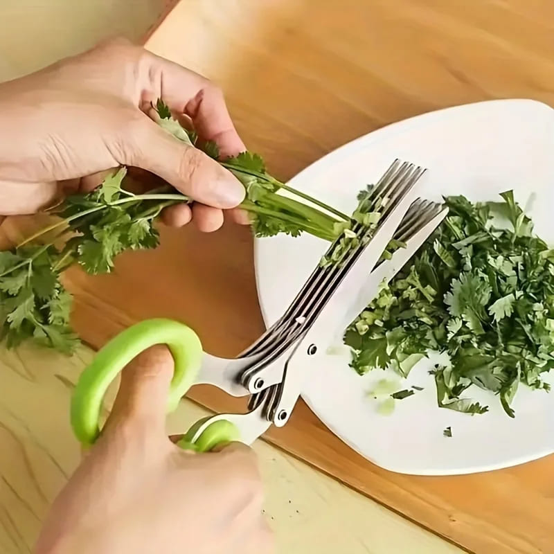 Tesoura de Picotar Cozinha 5 Lâminas Temperos Inox Casa & Coza