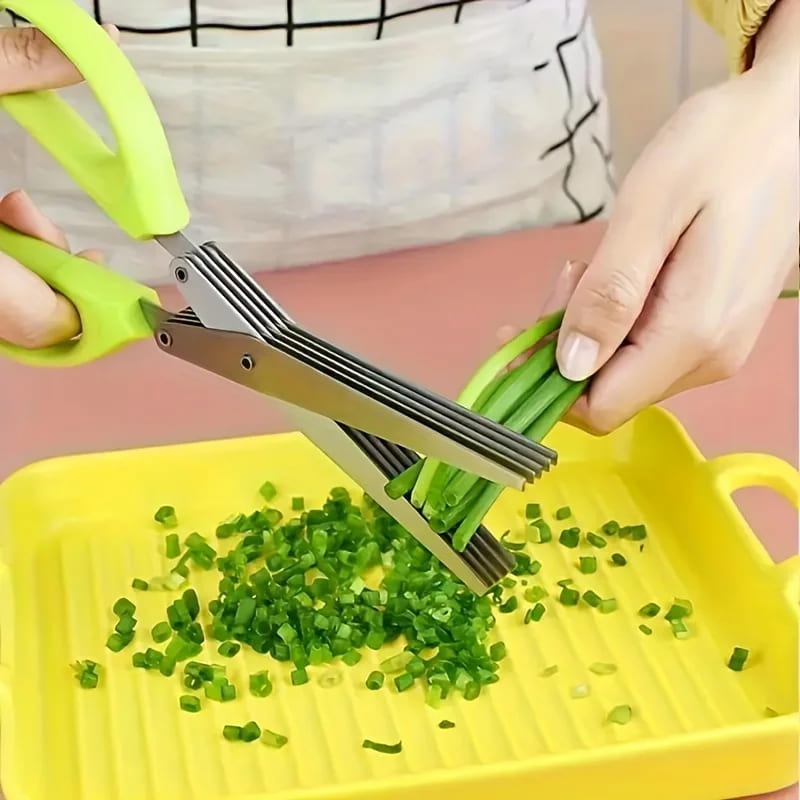 Tesoura de Picotar Cozinha 5 Lâminas Temperos Inox Casa & Coza