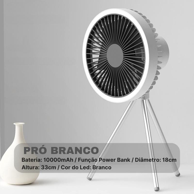 Ventilador de Coluna Portátil Recarregável de Mesa Casa & Coza