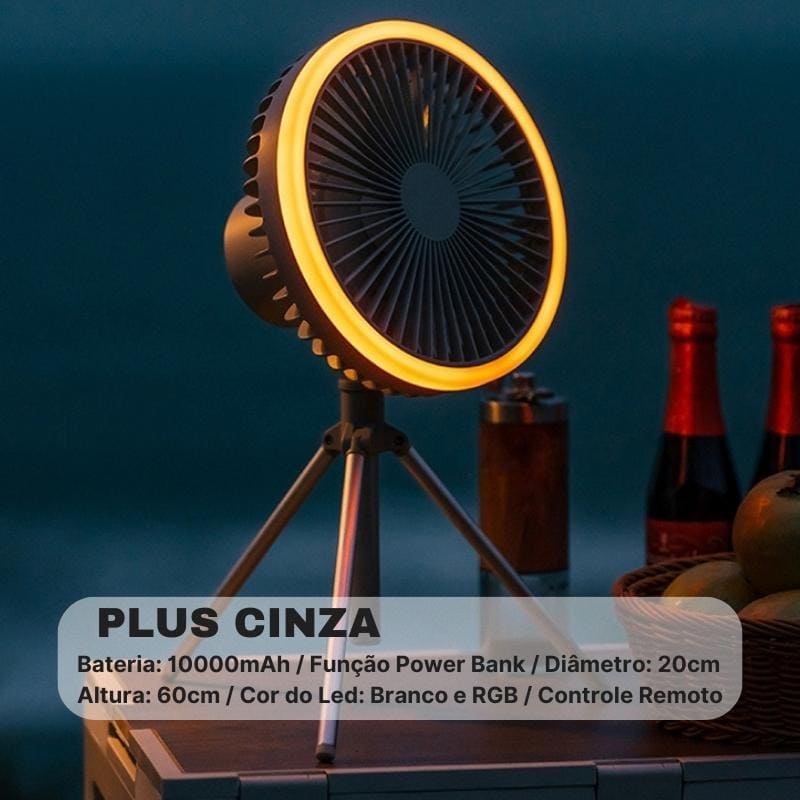 Ventilador de Coluna Portátil Recarregável de Mesa Casa & Coza