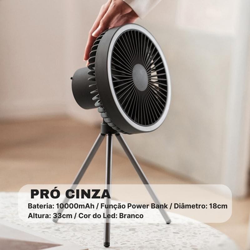 Ventilador de Coluna Portátil Recarregável de Mesa Casa & Coza