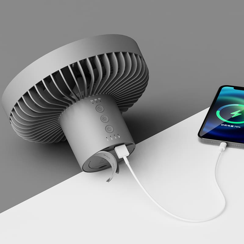 Ventilador de Coluna Portátil Recarregável de Mesa Casa & Coza