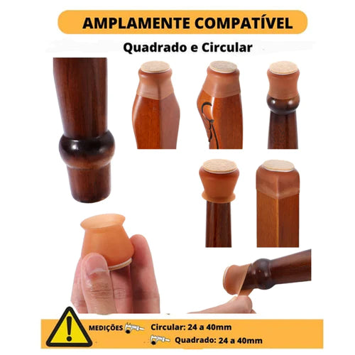 Kit com 16 Peças de Protetor de Pés de Móveis em Silicone - Casa & Coza