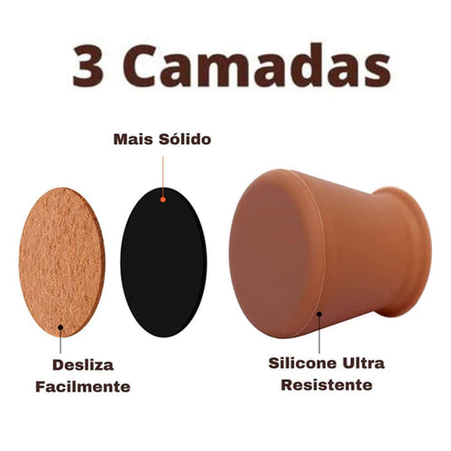 Kit com 16 Peças de Protetor de Pés de Móveis em Silicone - Casa & Coza