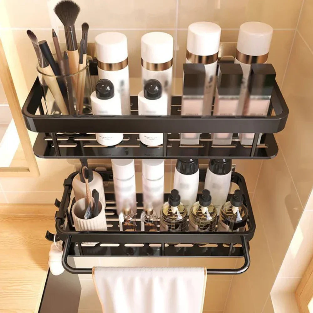 Conjunto de Prateleiras para Banheiro Sem Furos - Casa & Coza