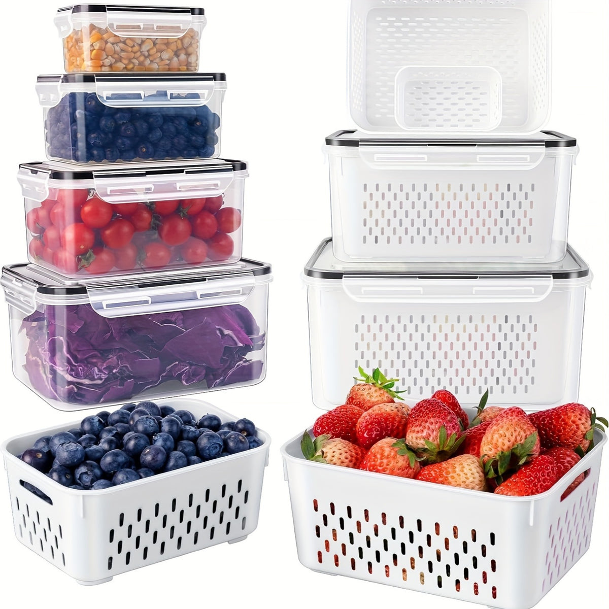 Conjunto de 4 Peças de Recipientes para Armazenamento de Alimentos Livres de BPA Casa & Coza