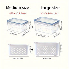Conjunto de 4 Peças de Recipientes para Armazenamento de Alimentos Livres de BPA Casa & Coza