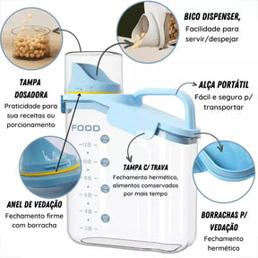 Kit Pote Premium Hermético Copo Medidor - Casa e Coza