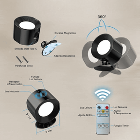Arandela de Parede Interna LED Bifocal Sem Fio Casa & Coza