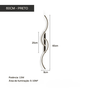 Arandela de Parede Interna LED Minimalista Moderno Casa & Coza