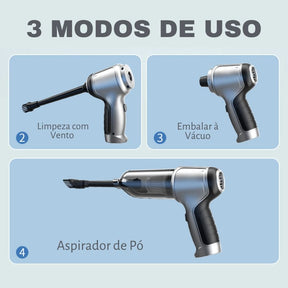 Aspirador de Pó Portátil Multifunções com Vácuo e Vento Casa & Coza