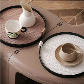 Bandeja Decorativa Redonda Banheiro/Sala com Alça Casa & Coza