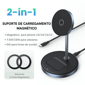 Carregador Por Indução Iphone Airpods Base Magnética Casa & Coza