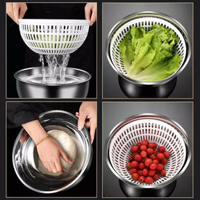 Centrifuga Secadora de Salada Bowl Inox Casa & Coza