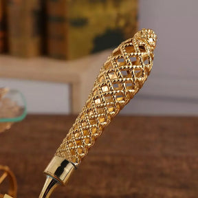 Conjunto Espátula para Bolo e Faca Dourada Casa & Coza