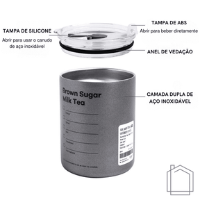 Copo Térmico para Café Inox com Tampa Hermética Casa & Coza