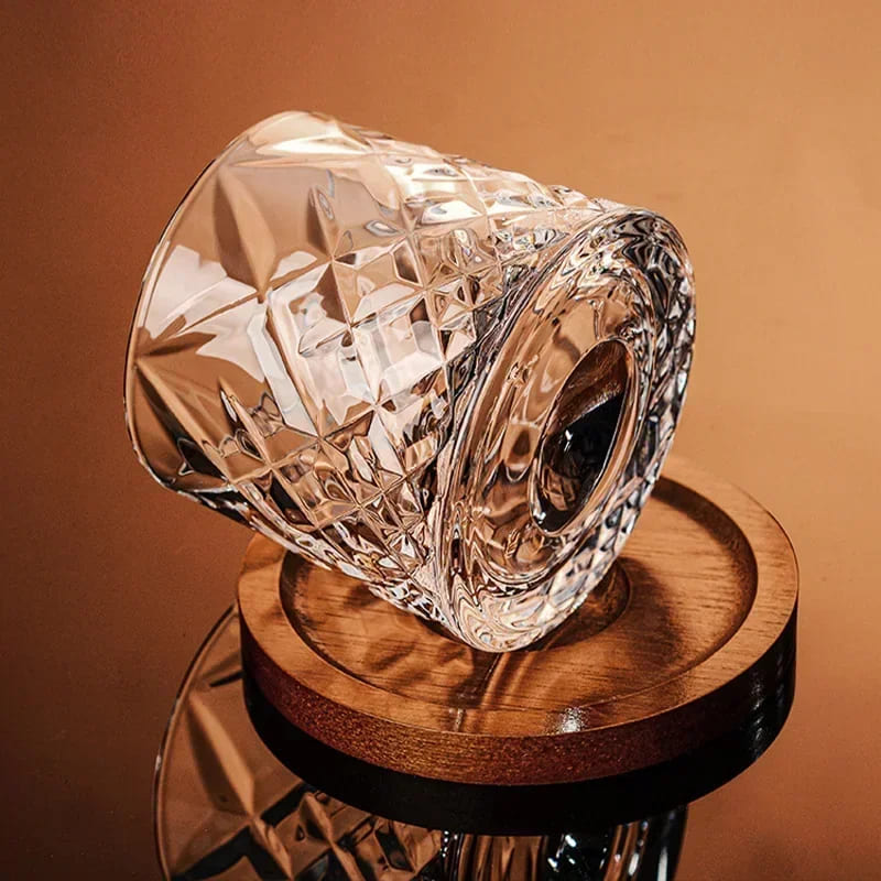 Copo de Whisky Cristal com Base Rotativo Bar em Casa Casa & Coza