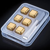 Cubos de Gelo Aço Inox Dourado com Pegador Casa & Coza