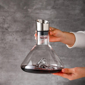 Decanter de Vinho Vidro Iceberg Aerador Home Bar Casa & Coza