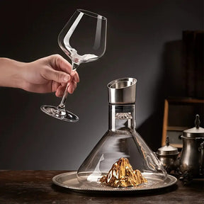 Decanter de Vinho Vidro Iceberg Aerador Home Bar Casa & Coza
