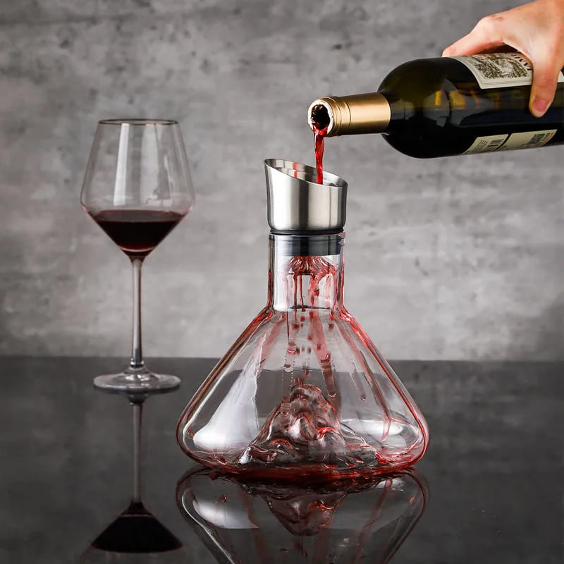 Decanter de Vinho Vidro Iceberg Aerador Home Bar Casa & Coza