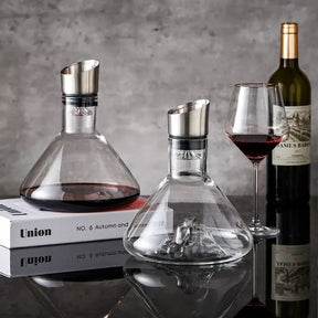 Decanter de Vinho Vidro Iceberg Aerador Home Bar Casa & Coza