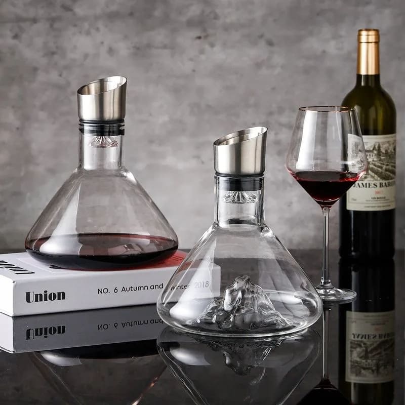 Decanter de Vinho Vidro Iceberg Aerador Home Bar Casa & Coza