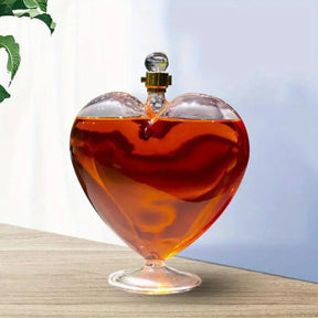 Decanter de Vinho Whisky Coração Vidro Bar em Casa