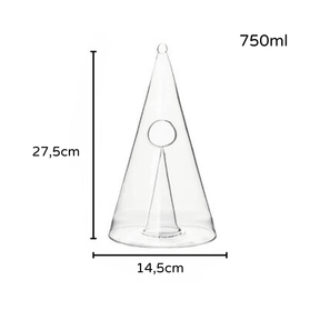 Decanter de Vinho Whisky Vidro Pirâmide Bar em Casa Casa & Coza