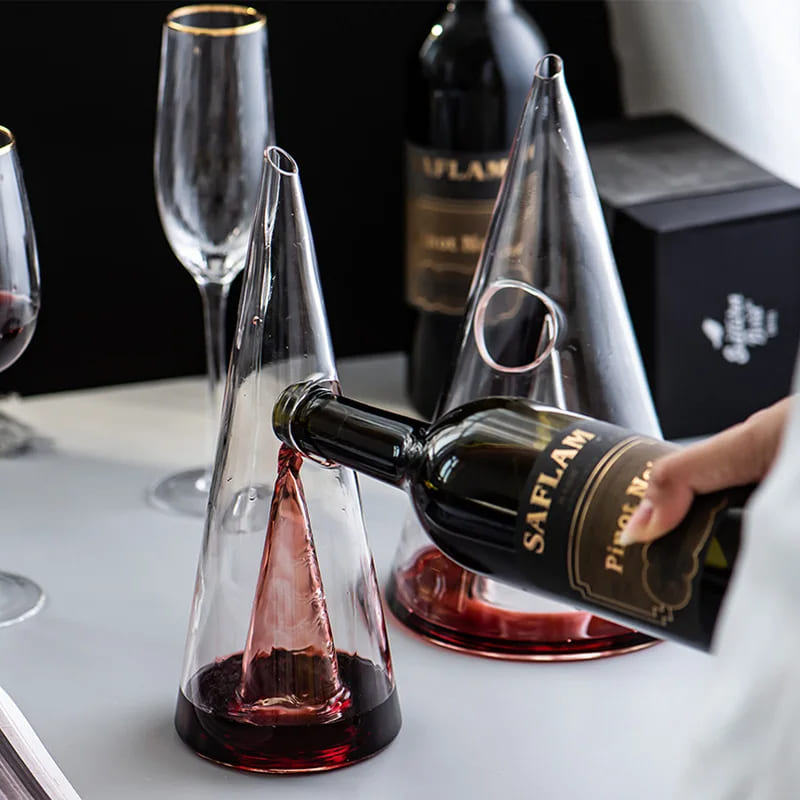 Decanter de Vinho Whisky Vidro Pirâmide Bar em Casa Casa & Coza
