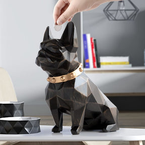 Decoração de Mesa Cofre de Resina Buldogue Francês  Casa & Coza