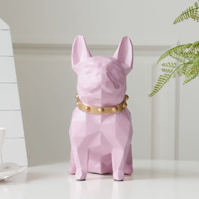 Decoração de Mesa Cofre de Resina Buldogue Francês  Casa & Coza