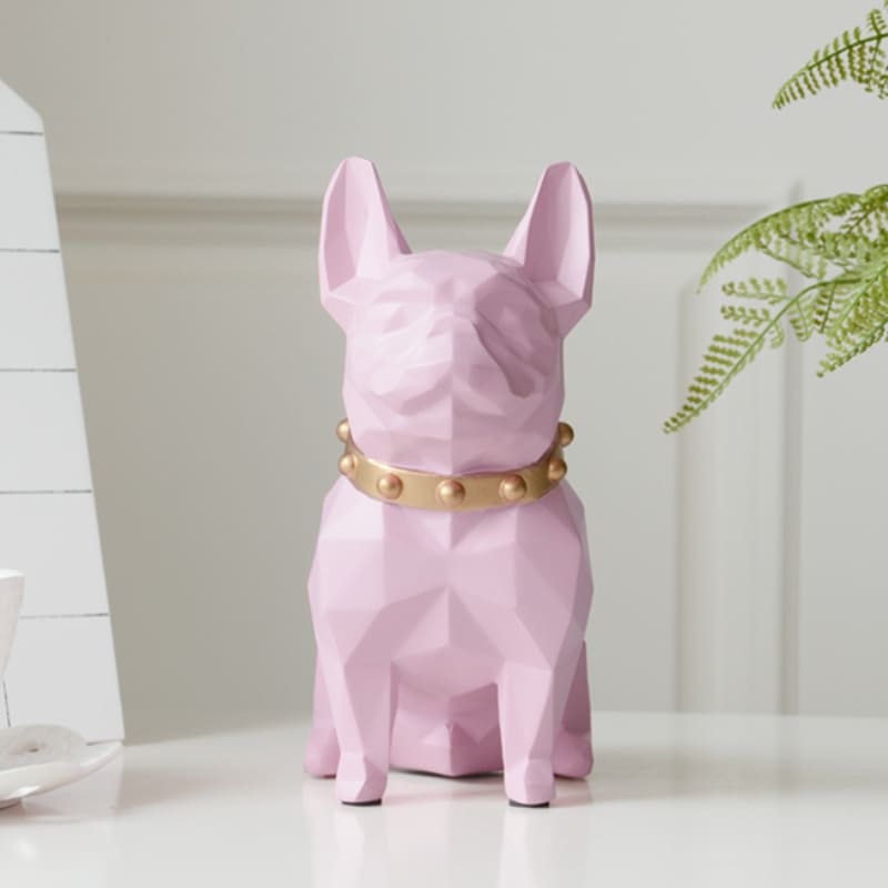 Decoração de Mesa Cofre de Resina Buldogue Francês  Casa & Coza