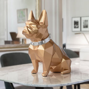 Decoração de Mesa Cofre de Resina Buldogue Francês  Casa & Coza