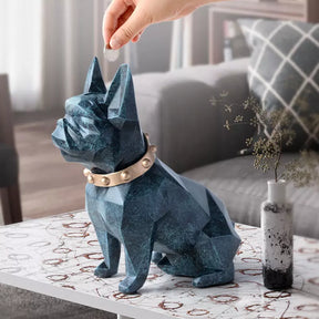 Decoração de Mesa Cofre de Resina Buldogue Francês  Casa & Coza