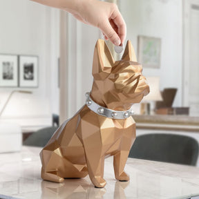 Decoração de Mesa Cofre de Resina Buldogue Francês  Casa & Coza