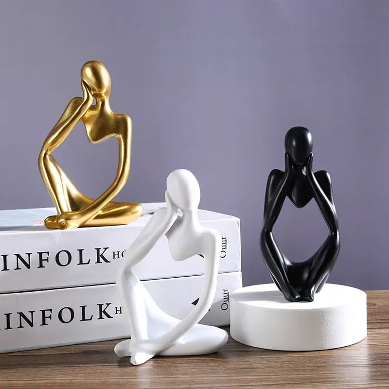 Decoração de Mesa Resina Escultura Estátua Pensador Casa & Coza