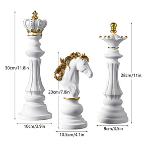 Decoração de Mesa Resina Estátua Peças de Xadrez Casa & Coza