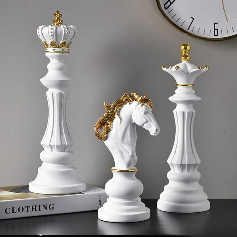 Decoração de Mesa Resina Estátua Peças de Xadrez Casa & Coza