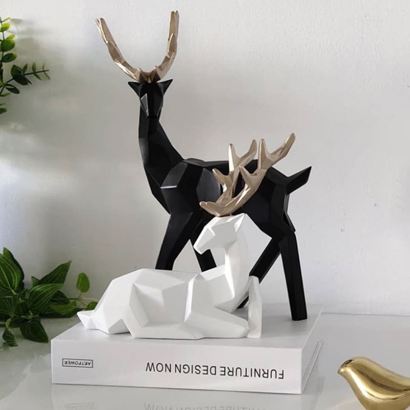 Decoração de Mesa de Resina Estátua Cervo 2 Peças Casa & Coza