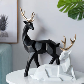 Decoração de Mesa de Resina Estátua Cervo 2 Peças Casa & Coza